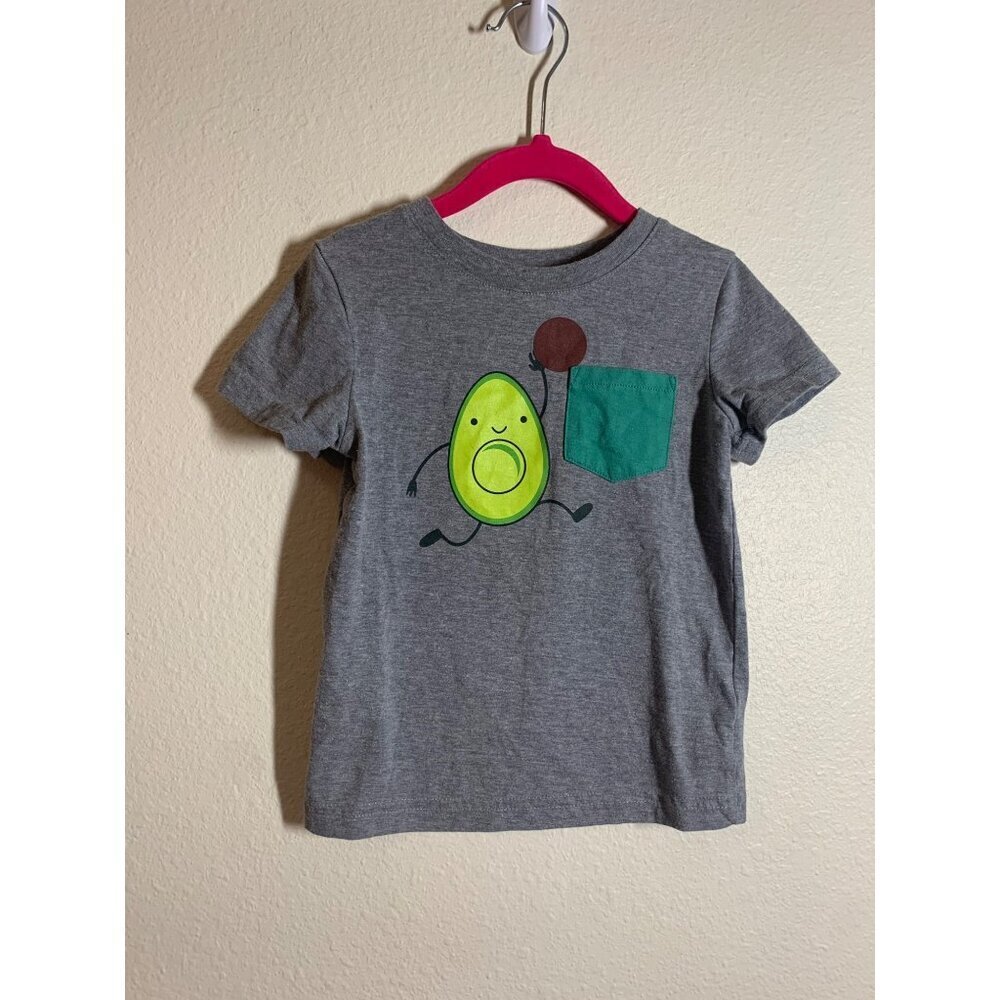 Cat & Jack Avocado Basketball T-Shirt Boys Size 3T Gray Casual I6